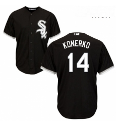 Mens Majestic Chicago White Sox 14 Paul Konerko Replica Black Alternate Home Cool Base MLB Jersey