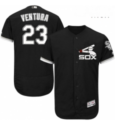 Mens Majestic Chicago White Sox 23 Robin Ventura Authentic Black Alternate Home Cool Base MLB Jersey