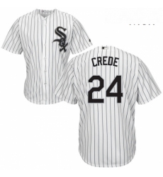 Mens Majestic Chicago White Sox 24 Joe Crede Replica White Home Cool Base MLB Jersey