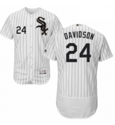 Mens Majestic Chicago White Sox 24 Matt Davidson White Home Flex Base Authentic Collection MLB Jersey