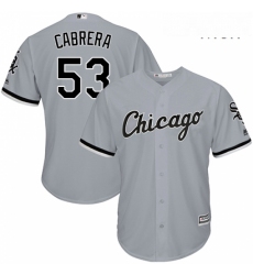 Mens Majestic Chicago White Sox 53 Melky Cabrera Replica Grey Road Cool Base MLB Jersey