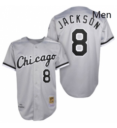 Mens Mitchell and Ness 1993 Chicago White Sox 8 Bo Jackson Replica Grey Throwback MLB Jersey