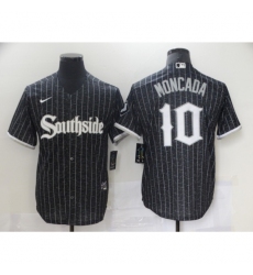 Men's Nike Chicago White Sox #10 Yoan Moncada Black Alternate Jersey