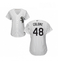 Womens Chicago White Sox 48 Alex Colome Replica White Home Cool Base Baseball Jersey 