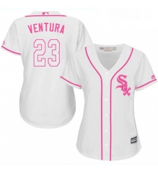 Womens Majestic Chicago White Sox 23 Robin Ventura Replica White Fashion Cool Base MLB Jersey