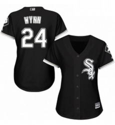 Womens Majestic Chicago White Sox 24 Early Wynn Replica Black Alternate Home Cool Base MLB Jersey