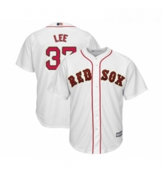 Youth Boston Red Sox 37 Bill Lee Authentic White 2019 Gold Program Cool Base Baseball Jersey