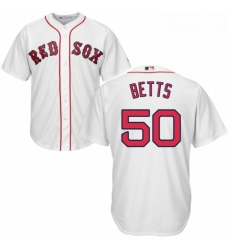 Youth Majestic Boston Red Sox 50 Mookie Betts Authentic White Home Cool Base MLB Jersey