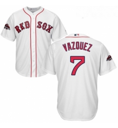 Youth Majestic Boston Red Sox 7 Christian Vazquez Authentic White Home Cool Base 2018 World Series Champions MLB Jersey