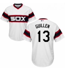 Youth Majestic Chicago White Sox 13 Ozzie Guillen Authentic White 2013 Alternate Home Cool Base MLB Jersey