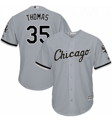 Youth Majestic Chicago White Sox 35 Frank Thomas Replica Grey Road Cool Base MLB Jersey