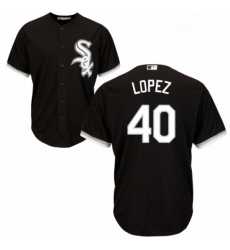 Youth Majestic Chicago White Sox 40 Reynaldo Lopez Replica Black Alternate Home Cool Base MLB Jersey 