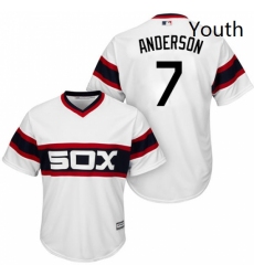 Youth Majestic Chicago White Sox 7 Tim Anderson Replica White 2013 Alternate Home Cool Base MLB Jersey 