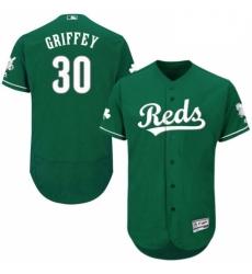 Mens Majestic Cincinnati Reds 30 Ken Griffey Green Celtic Flexbase Authentic Collection MLB Jersey