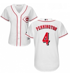 Womens Majestic Cincinnati Reds 4 Cliff Pennington Replica White Home Cool Base MLB Jersey 