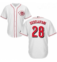 Youth Majestic Cincinnati Reds 28 Anthony DeSclafani Replica White Home Cool Base MLB Jersey