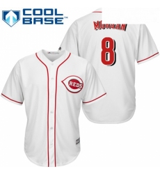 Youth Majestic Cincinnati Reds 8 Joe Morgan Replica White Home Cool Base MLB Jersey