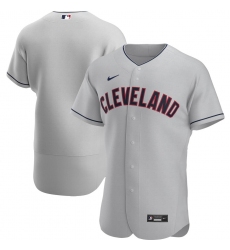 Men Cleveland Indians Men Nike Gray Road 2020 Flex Base Official Team MLB Jersey