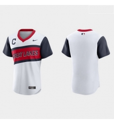 Men Cleveland Indians Men Nike White 2021 Little League Class Authentic MLB Jersey