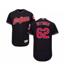 Mens Cleveland Indians 62 Nick Wittgren Navy Blue Alternate Flex Base Authentic Collection Baseball Jersey 