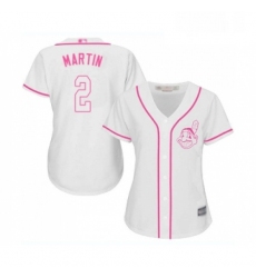 Womens Cleveland Indians 2 Leonys Martin Replica White Fashion Cool Base Baseball Jersey 