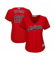 Womens Cleveland Indians 62 Nick Wittgren Replica Scarlet Alternate 2 Cool Base Baseball Jersey 