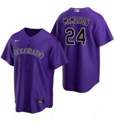 Men Colorado Rockies 24 Ryan McMahon Purple Stitched Baseball Jerse