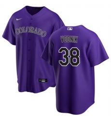 Men Colorado Rockies 38 Victor Vodnik Purple Cool Base Stitched Baseball Jersey