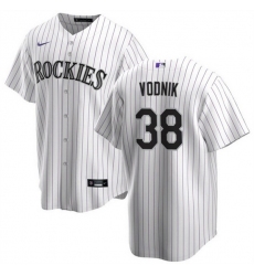 Men Colorado Rockies 38 Victor Vodnik White Cool Base Stitched Baseball Jersey