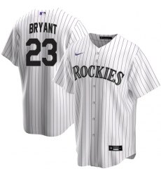 Men Nike Colorado Rockies Kris Bryant #23 White Cool Base Stitched Baseball Jersey