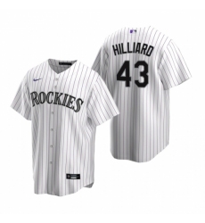 Mens Nike Colorado Rockies 43 Sam Hilliard White Home Stitched Baseball Jersey