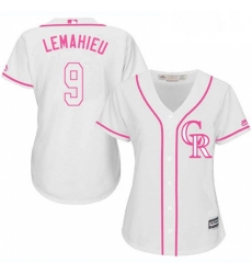 Womens Majestic Colorado Rockies 9 DJ LeMahieu Replica White Fashion Cool Base MLB Jersey