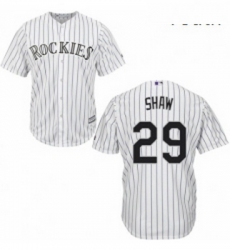 Youth Majestic Colorado Rockies 29 Bryan Shaw Replica White Home Cool Base MLB Jersey 