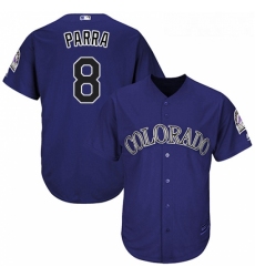 Youth Majestic Colorado Rockies 8 Gerardo Parra Replica Purple Alternate 1 Cool Base MLB Jersey