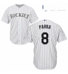 Youth Majestic Colorado Rockies 8 Gerardo Parra Replica White Home Cool Base MLB Jersey