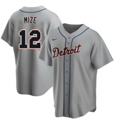 Men Detroit Tigers 12 Casey Mize Grey Cool Base Stitched jersey