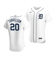 Men Detroit Tigers 20 Spencer Torkelson White Flex Base Stitched jersey