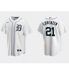 Men Detroit Tigers 21 Michael Lorenzen White Cool Base Stitched Jersey