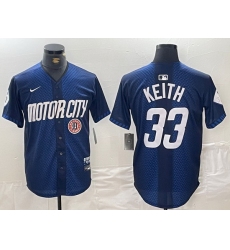 Men Detroit Tigers 33 Colt Keith 2024 Navy City Connect Cool Base Limited Stitched Jersey 3