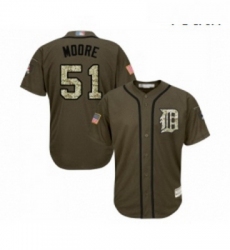 Youth Detroit Tigers 51 Matt Moore Authentic Green Salute to Service Baseball Jersey 