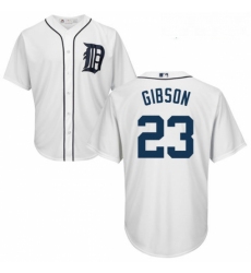 Youth Majestic Detroit Tigers 23 Kirk Gibson Replica White Home Cool Base MLB Jersey