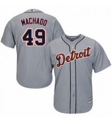 Youth Majestic Detroit Tigers 49 Dixon Machado Authentic Grey Road Cool Base MLB Jersey 