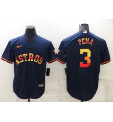 Men Houston Astros 3 Jeremy Pe F1a 2022 Navy Cool Base Stitched Jerse