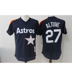 Men Mitchell and Ness 1988 Houston Astros 27 Jose AltuveJose altuve Navy Blue Throwback MLB Jersey