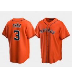 Men New Houston Astros #3 Jeremy Pena Orange Stitched Jersey