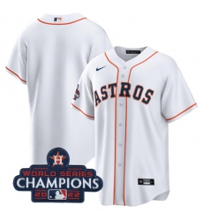 Men's Houston Astros Blank White 2022 World Series Champions Home Stitched Baseball Jersey