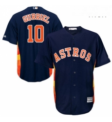 Mens Majestic Houston Astros 10 Yuli Gurriel Replica Navy Blue Alternate Cool Base MLB Jersey 