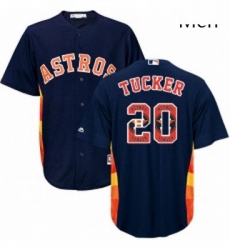 Mens Majestic Houston Astros 20 Preston Tucker Authentic Navy Blue Team Logo Fashion Cool Base MLB Jersey