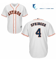 Mens Majestic Houston Astros 4 George Springer Replica White Home Cool Base MLB Jersey