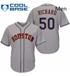 Mens Majestic Houston Astros 50 JR Richard Replica Grey Road Cool Base MLB Jersey